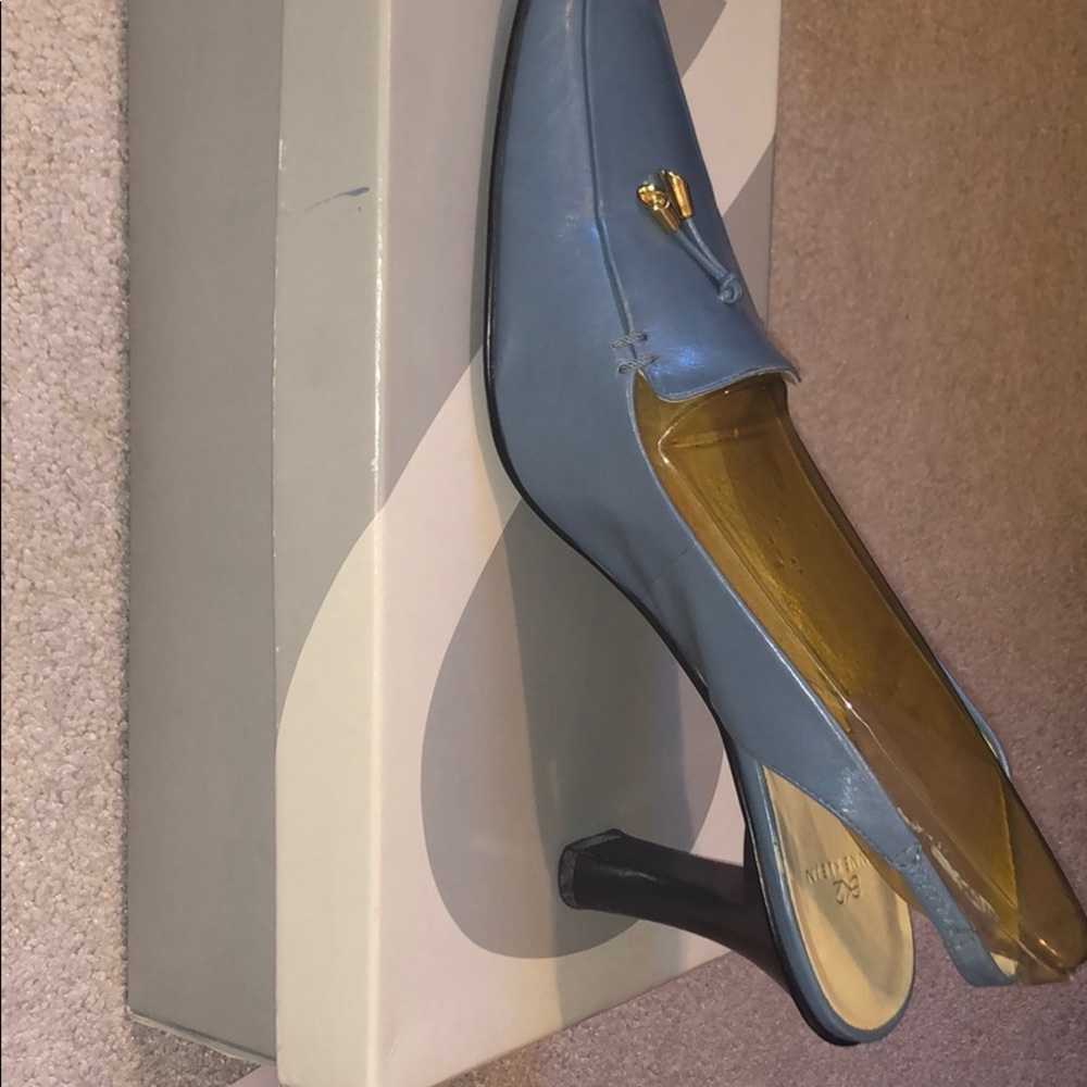 Anne Klein Blue heels with golden tassels